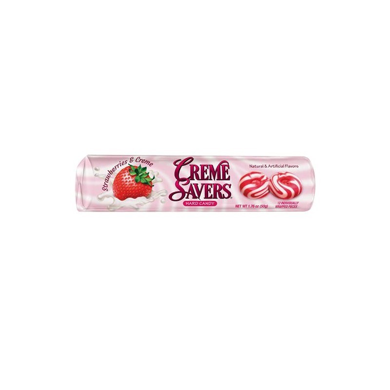 CREME SAVERS Strawberries and Creme Hard Candy, 24 Count, 0.11
