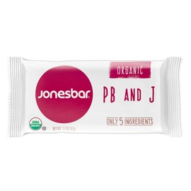 JONESBAR USDA Organic Fruit & Nut Bar, Non-GMO, Kosher, Vegan, Gluten Free, Simple Snack Bar (Peanut Butter and Jelly, 1 Bar (Pack of 1))