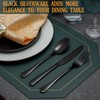 20 Pcs Black Silverware Set, Stainless Steel Flatware Set for