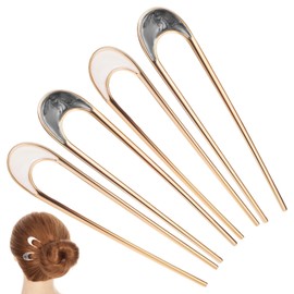 Healvian Französische Haarnadeln aus Metall, U-Form, für Dutt, Haar-Styling, Mode-Accessoires für Frauen, 4 Stück