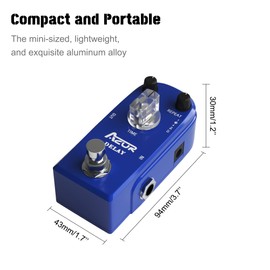 AZOR Delay Guitar Effect Pedal Vintage Delay Mini Pedal for Electric Guitar True Bypass