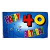 Flag 40th Birthday Happy Birthday 90 x 150 cm