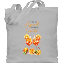 Shirtracer - Cotton Bag - Du bist der Aperol in meinem Spritz | Aperol Spritz Merchandise | Aprol Fan Gift | Italy | Aperol Accessories, 2 Light Grey