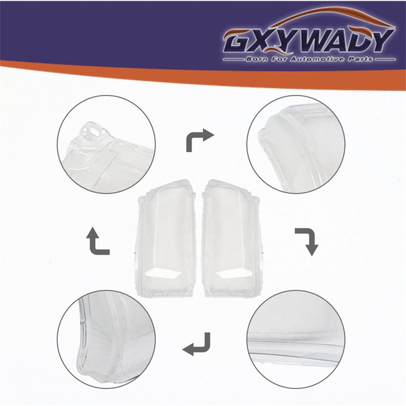 GXYWADY Headlights Pair of Lens Cover Lampshade Replacement for Land