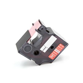 vhbw Label Tape Cassette Compatible with Dymo Rhino 4200, 5000, 5200, 6000, 1000, 3000 Label Printer 24mm White on Red, Vinyl