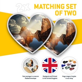 2 x 7.5cm Heart Stickers - Off Road 4x4 Vehicle Car Driver Racing Decals 8784