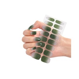 16Pcs Glitter Gradient Pure Color Full Nail Wraps Nail Polish Sticker Thick Cs044 Nail Wraps Stickers Manicure Supplies for Women Nails Full Long Lasting Easy Apply and Remove