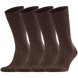 Dafi soft 4 Pairs Men's Seamless Toe Cotton Socks - Premium Comfort, Made in Turkey, Size 9-12 uk, Brown