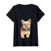 Womens Watercolor | Yorkie Yorkshire Terrier Owners V-Neck T-Shirt
