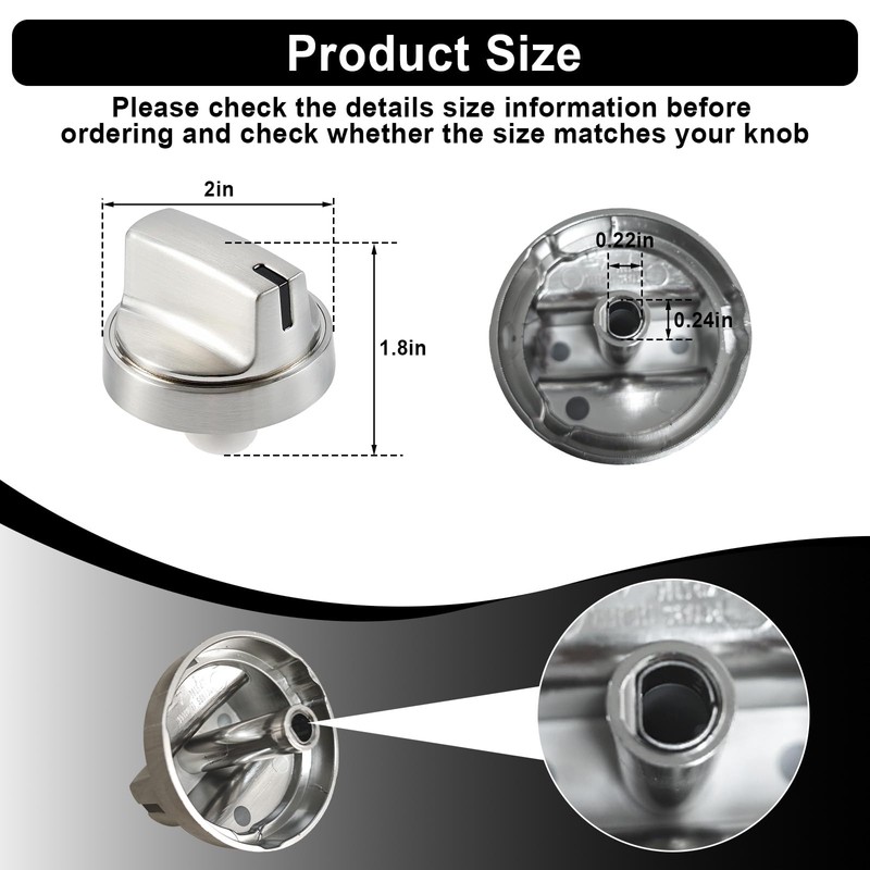 5Pcs Upgraded WB03X29300 Gas Stove Knobs for GE Range Surface