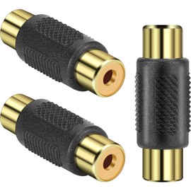 Unifizz 3Pack Gold RCA Female to Female Coupler, Audio Video RCA Adapter Connector Gold Plated RCA Jack to Jack Converter RCA Cables Extender for Amplifier, Speaker, TV, RCA Cable