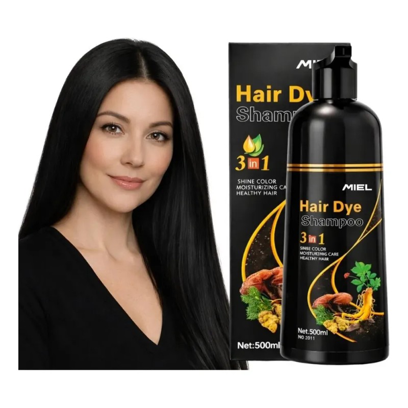 Shampoo Tinte Cubre Canas , Jengibre Sin Amoniaco 500ml Negro