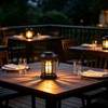 Amzxart 2 Pack Solar Lantern Outdoor Lights, Upgraded Flame Solar