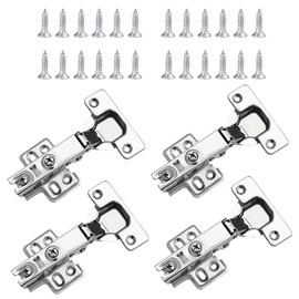 4 Pcs Cabinet Hinges - Soft Close Kitchen Cupboard Hinges Concealed, 35mm Cup with Screws, Durable Stainless Steel for Cabinet Doors