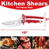 Heavy Duty Poultry & Meat Kitchen Shears (Burgundy) - Food-Grade