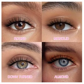 Self Adhesive Lashes False Eyelashes - Update More Stronger 12mm Natural Cat Eye Pre-glued Fake Lashes Press on Lashes Waterproof Gluess Wispy No Glue Needed Reusable Strip Lashes by EMEDA(8mm 6D43)