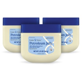 Foster & Thrive Petroleum Jelly Healing Skin Protectant, 3.75 oz Travel Size, Provides Dry Skin Relief, Protects Minor Cuts, Hypoallergenic-Dermatologist Recommended, Fragrance-Free, Locks in Moisture