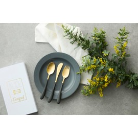 Cutipol Alice Set (ALICE SET) Children's Cutlery (Black x Gold)