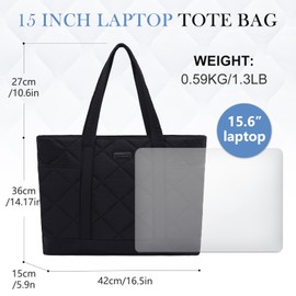 VX VONXURY Tote Bag for Women,Puffer Handbag with Multi Pockets Large Quilted Shoulder Bag For School Daily Travel,Black