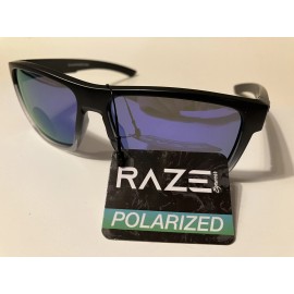 RAZE Eyewear Sunglasses Offshore Polarized Black Mirrored Purple Lens 25146