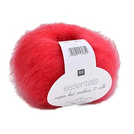 Rico Essentials Super Kid Mohair loves Silk, Colour 018 - Melon Super Kid Mohair & Silk Lace Yarn for Knitting and Crocheting, Lace Wool Needle Size 4.5 mm