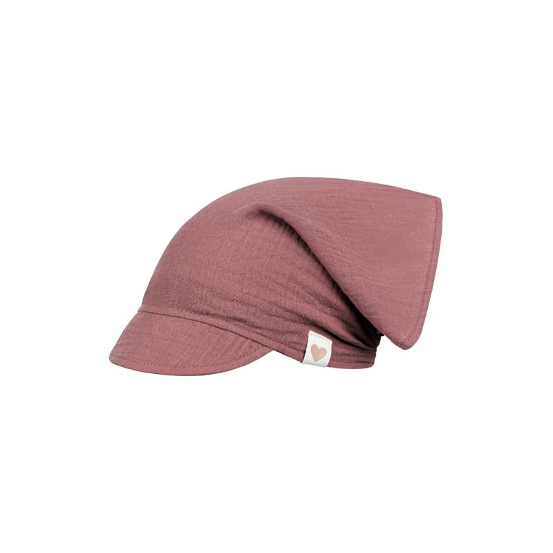 Headscarf Hat Peaked Cap Girls Summer Cotton Muslin, bordeaux
