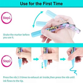 SUPERSUN 28 Chalk Pens for Blackboard, Washable & Children's Chalk Markers, Windows, 6 mm with Reversible Tip, Ideal as Chalkboard Markers, Window Pens & Chalk Markers Window