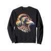 Retrofuturistic Crow - Colorful Cyberpunk Stylized Bird Sweatshirt