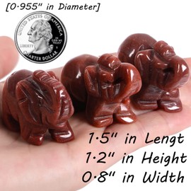 QINJIEJIE Elephant Statue Rhodonite Crystal Valentines Day Gift 1.5 Inch Elephant Statue Elephant Figurine Elephantl Decor Home Meditation Decoration Birthday Christmas Anniversary Valentines Gift