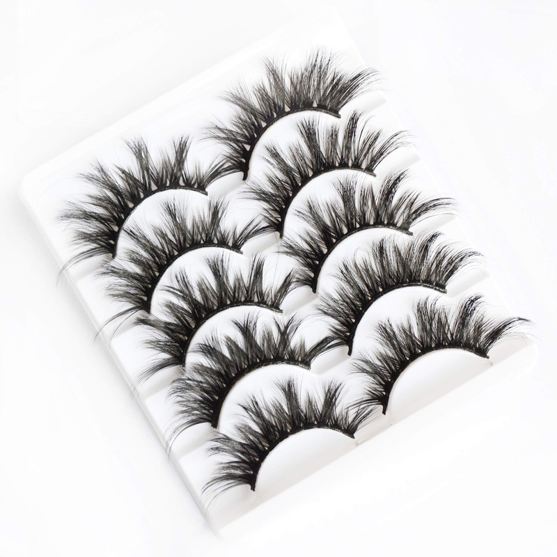 5 Pairs False Eyelashes Natural Fake Eyelashes Fluffy Hand-made Eyelashes