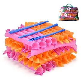 40 Piezas Rizador de pelo en espiral rizador para Mujer 22inch/55cm DIY Espiral sin calor Bricolaje rizador de Pelo Espiral mágico de los rizos Círcul