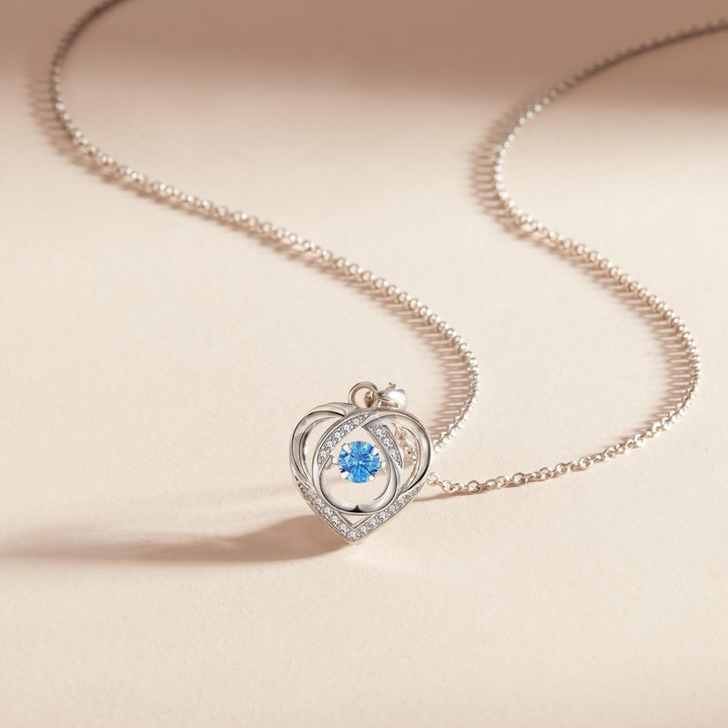 IDOKAWA Collar con colgante para mujer, Zirconia cúbica, Circón