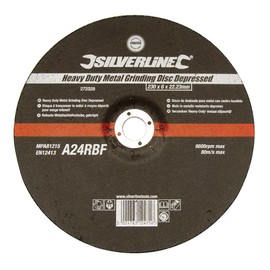 Silverline 272328 Heavy Duty Metal Grinding Disc Depressed 230 x 6 x 22.23 mm