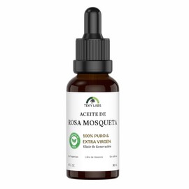 Aceite de Rosa Mosqueta Facial Teky Labs 100% Puro 30 ml - Rosehip Oil Prensado en Frío y Sin Refinar para Cicatrices, Manchas, Estrías y Arrugas - Co