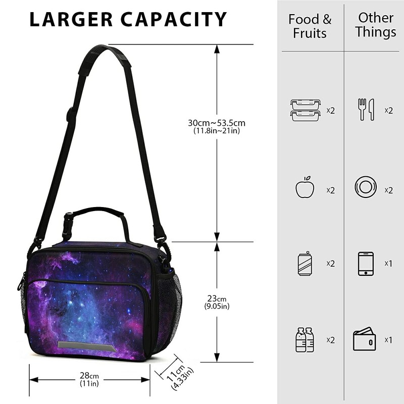 Lunch Box Insulated Soft Lunch Bag Lunch Container Universe Galaxy