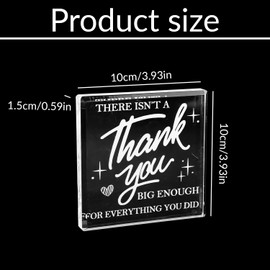 Tabanzhe Thank You Gift for Women Men-Acrylic Block Decor Keepsake Cute Thank You Gifts Appreciation Gifts for Friends Colleague Boss Volunteer Nurse Doctor Manager Director Teacher