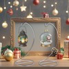 DELORIGIN 2pcs Christmas Ornament Display Stand Holder Glass Globe Silver