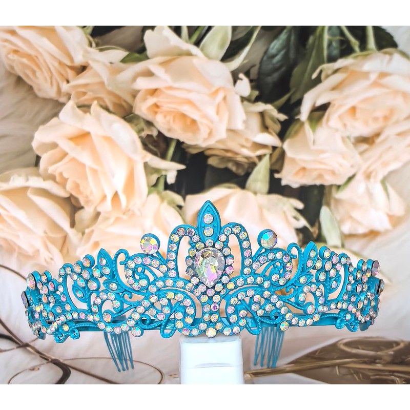 Bride To Be Sash Crystal Crown Kit Blue Bridal Shower