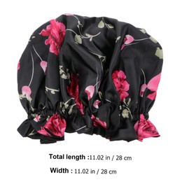 TOVINANNA Double-layer Satin Sleep Cap for Women Night Sleeping Bonnet Comfortable and Smooth Hair for Natural and Curly Hair Great for Chemotherapy Patients Floral Design