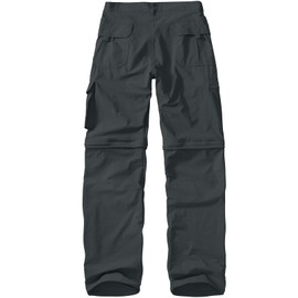 Men's Outdoor Quick Dry Convertible Lightweight Hiking Fishing Zip Off Safari Trousers #225-Dark Grey-40