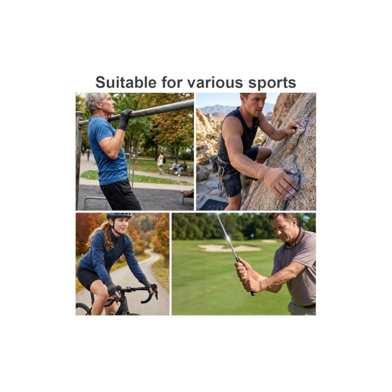 Arthritis Gloves, 2 Pair Fingerless Compression Gloves, Gray+Brown, L