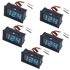AC 70-500V 0.56 inch LED Digital Voltmeter Voltage Meter Volt Instrument Tool 2 Wires Red Green Blue Display 110V 220V DIY (Blue)