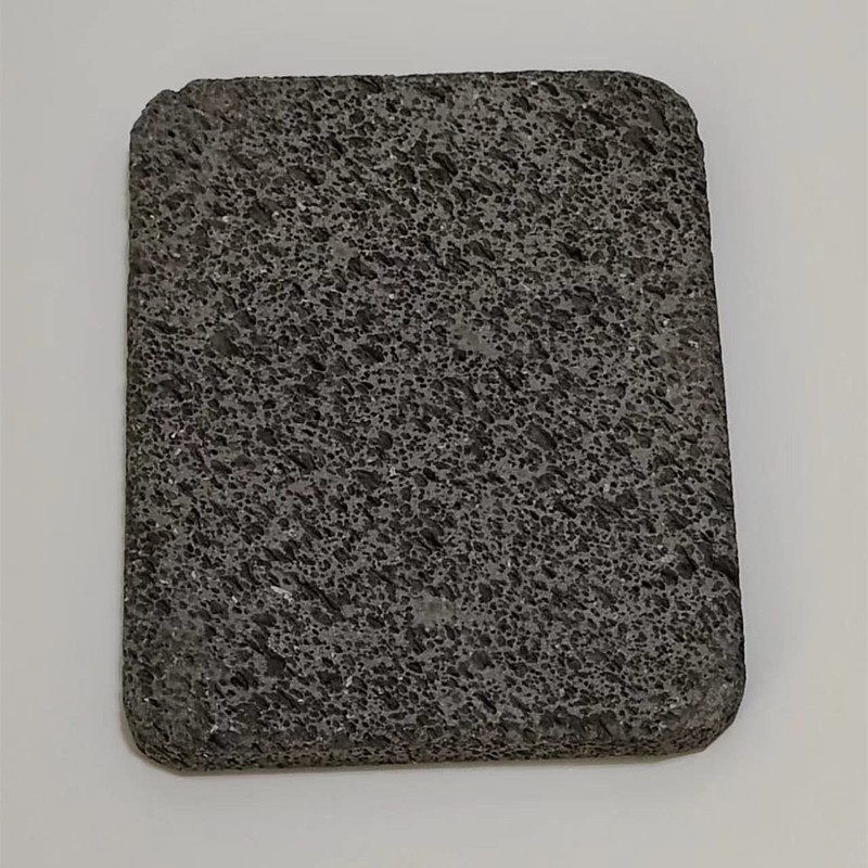 Volcanic stone cooking tile, flat surface without groove, rounded corners,