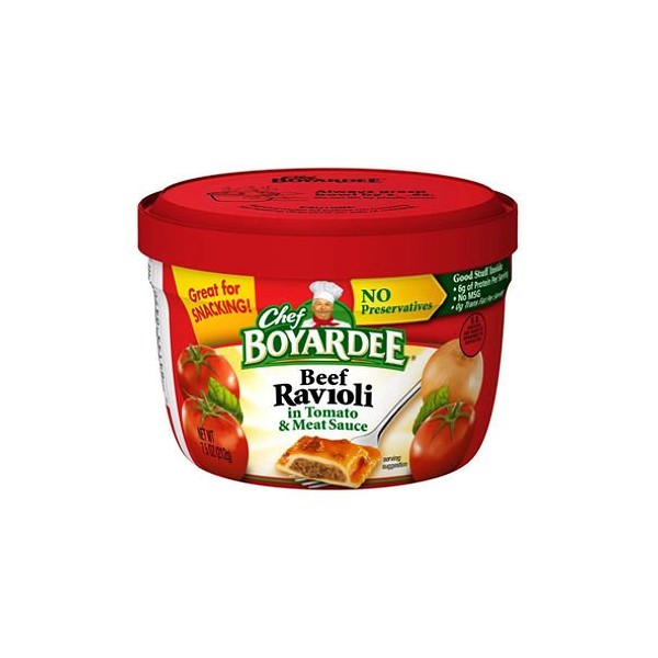 Chef Boyardee Microwavable Beef Ravioli In Tomato & Meat Sauce-7.5 oz Bowls (Pack of 4)