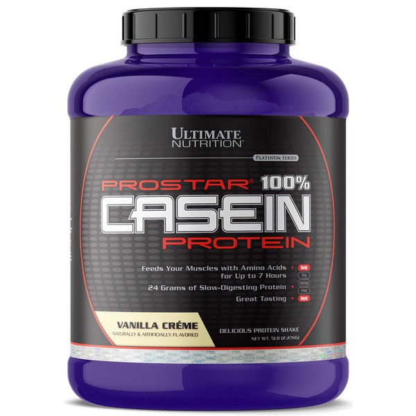 Ultimate Nutrition Prostar Micellar Casein Protein Powder 24 Grams of Protein, 9.9 Grams of EAAS, and 4.6 Grams of BCAAS-69 Servings,Vanilla Powder,5 Pounds