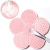 Pink Silicone Makeup Brush Cleaning Bearings with Suction Cups, Silicone