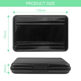 Newpop Memory Card Case for 8 SD and 8 TF, SD Card Storage, Portable Bag, Waterproof Protective Case, Aluminium Memory Card Holder, Compatible with MicroSD/SDXC/SDHC/SD/MMC/TF Black