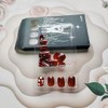 24 Pcs Red Press on Nails Short Square Fake Nails