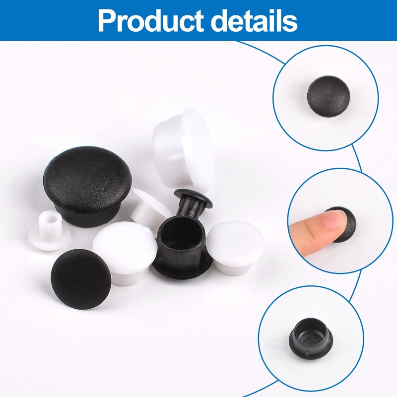 INCREWAY 500Pcs Plastic Hole Plugs Assortment Kit Screw Caps for
