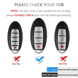 OFFCURVE for Nissan Key Fob Cover with Keychain Car Key Fob Case Shell Fit for Nissan Altima Maxima Rogue Armada Pathfinder Smart Key Car Accessories Protector, Purple